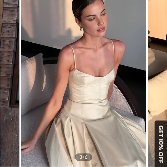 Commense Pleated Cami Maxi Dress in Apricot - Picture 5 of 8